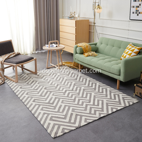 Karpet Microfiber dengan Desain Geometri untuk Ruang Tamu